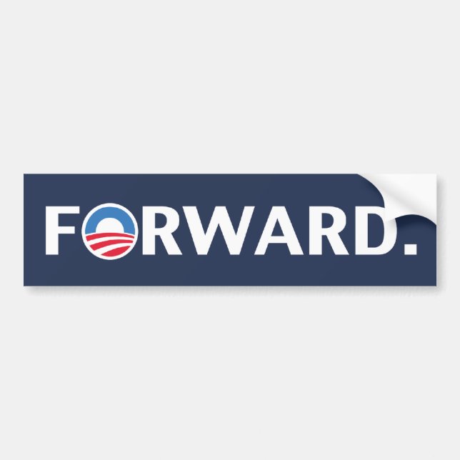 Obama/Biden 2012 framåt slogan (vit på blått) Bildekal (Framsidan)