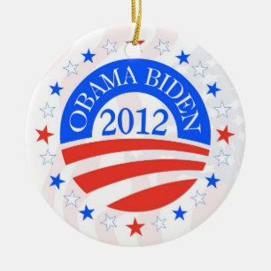 Obama Biden 2012 Julgransprydnad Keramik