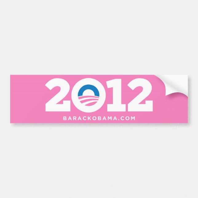 Obama Biden 2012 (rosa) bildekal (Framsidan)