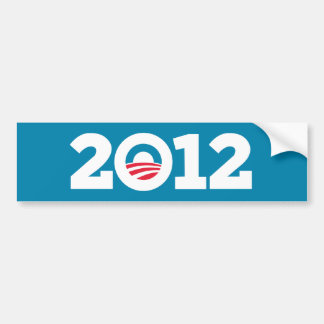 Obama/Biden 2012 (vit på blått) Bildekal