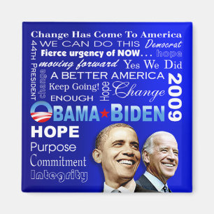 Obama Biden Collagemagnet (blått) Magnet