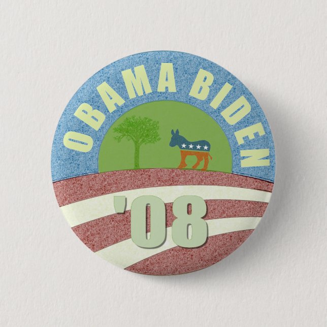 Obama Biden Gå Grön Knapp '08 (Framsida)
