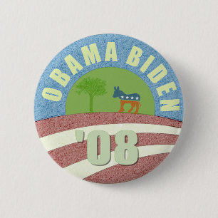 Obama Biden Gå Grön Knapp '08