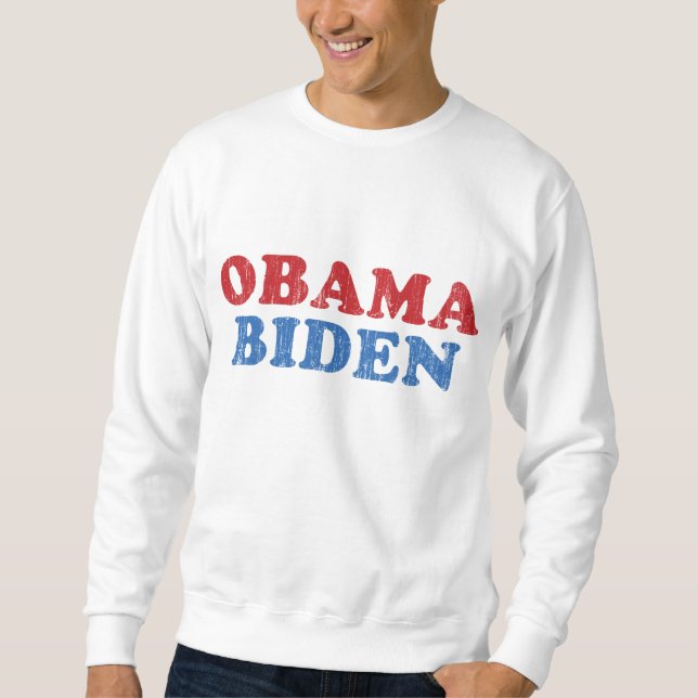 Obama Biden Grunge Långärmad Tröja (Framsida)