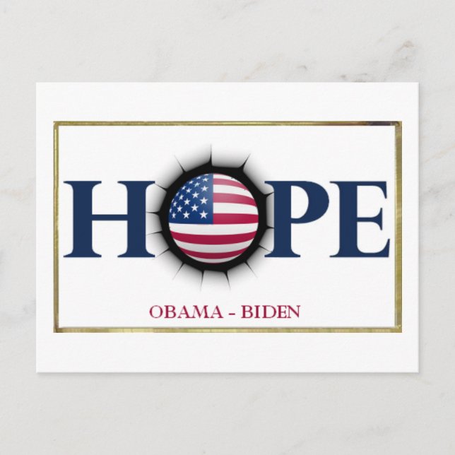 Obama Biden HOPE-vykort Vykort (Framsida)