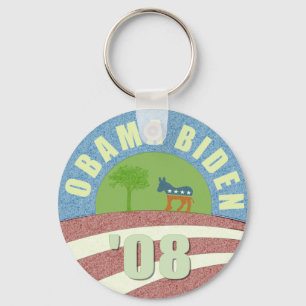 Obama Biden 'logotyp Keychain för 08 vintage Nyckelring