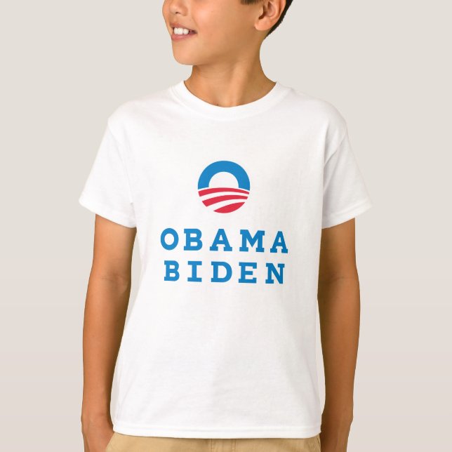Obama Biden ’O’ Logotyp Lodrät (Färg) Tee (Framsida)