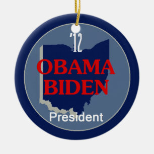 Obama Biden OHIO Julgransprydnad Keramik