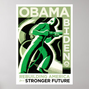 Obama/Biden: Ombyggande av Amerika Poster