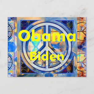 Obama Biden PEACE-vykort Vykort
