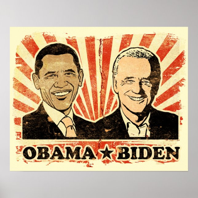 Obama Biden Porträtt Skriv ut Poster (Framsidan)