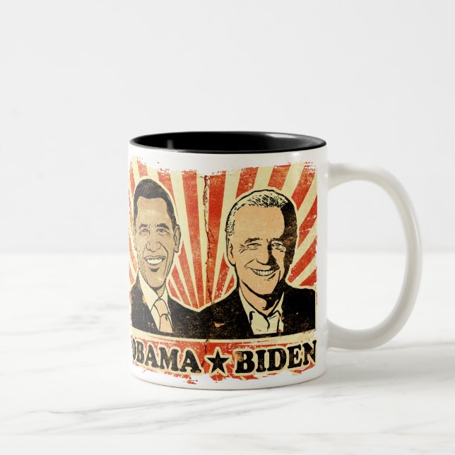 Obama Biden porträttmugg Två-Tonad Mugg (Höger)