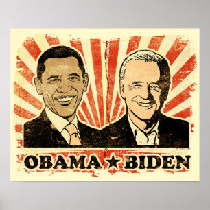 Obama Biden porträtttryck Poster