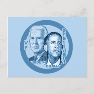 Obama Biden Postcard Vykort