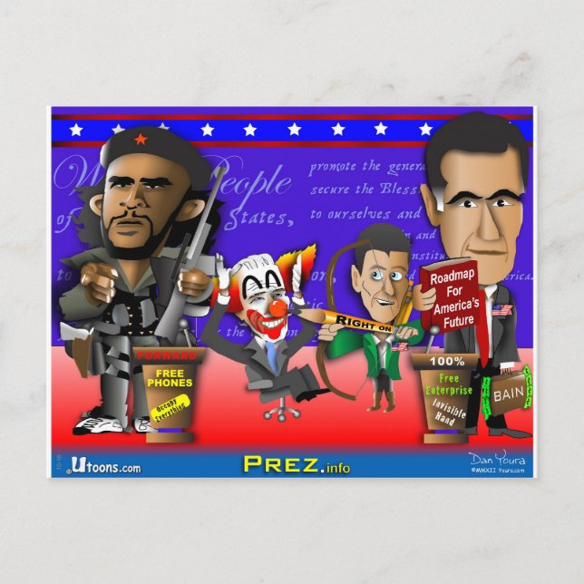 Obama Biden Romney Ryan Vykort (Framsida)