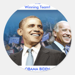 Obama Biden Runt Klistermärke