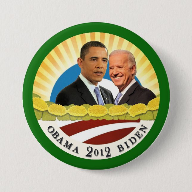 Obama & Biden solsken Knapp (Framsida)