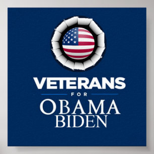 Obama Biden VETERANaffisch Poster