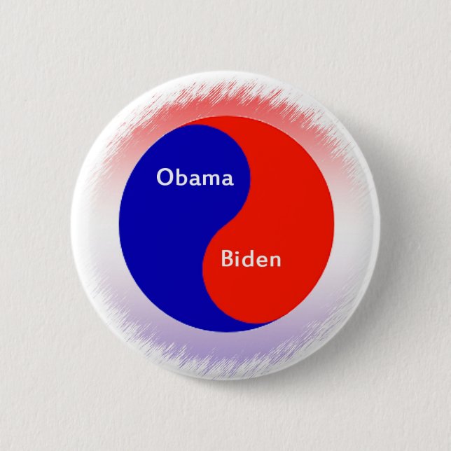 Obama ~ Biden Yin Yang Knapp (Framsida)