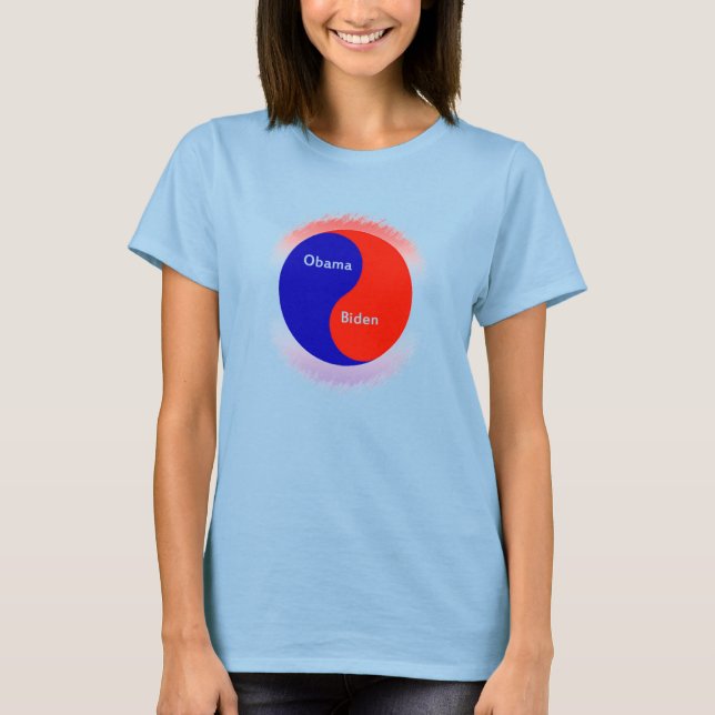 Obama ~ Biden Yin Yang T-shirt (Framsida)