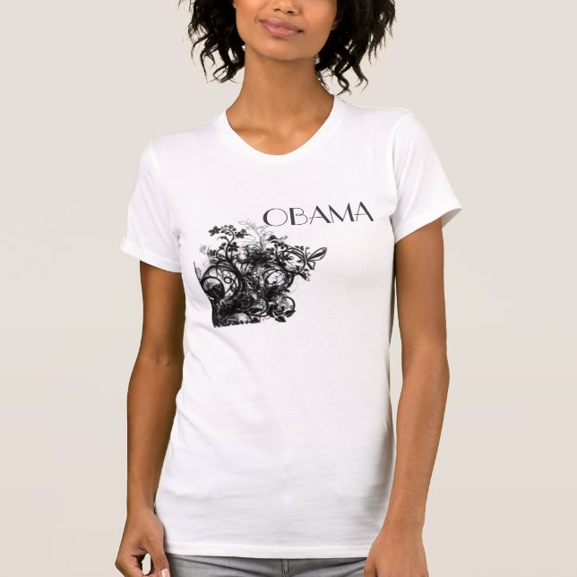 OBAMA-Blommor T-shirt (Framsida)