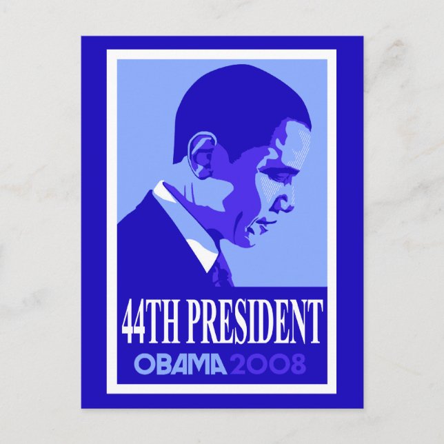 Obama Blue 44:e president Postcard Vykort (Framsida)
