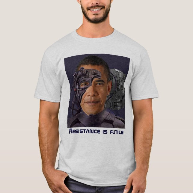 Obama Borg T-tröja Tee Shirt (Framsida)