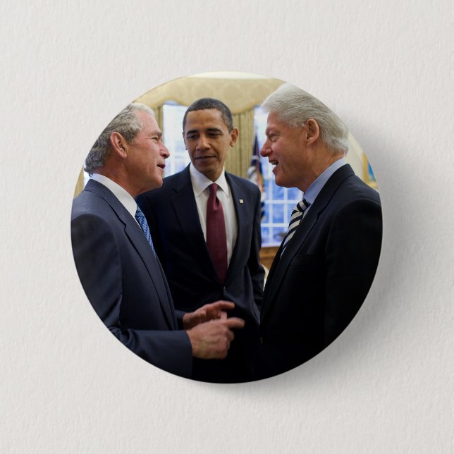 Obama Bush och Clinton Knapp (Framsida)