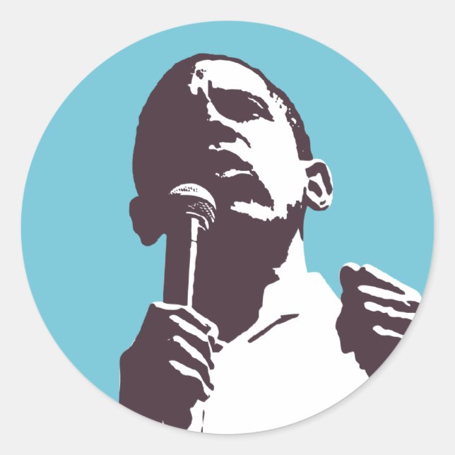 Obama: Change Sticker Runt Klistermärke (Framsida)