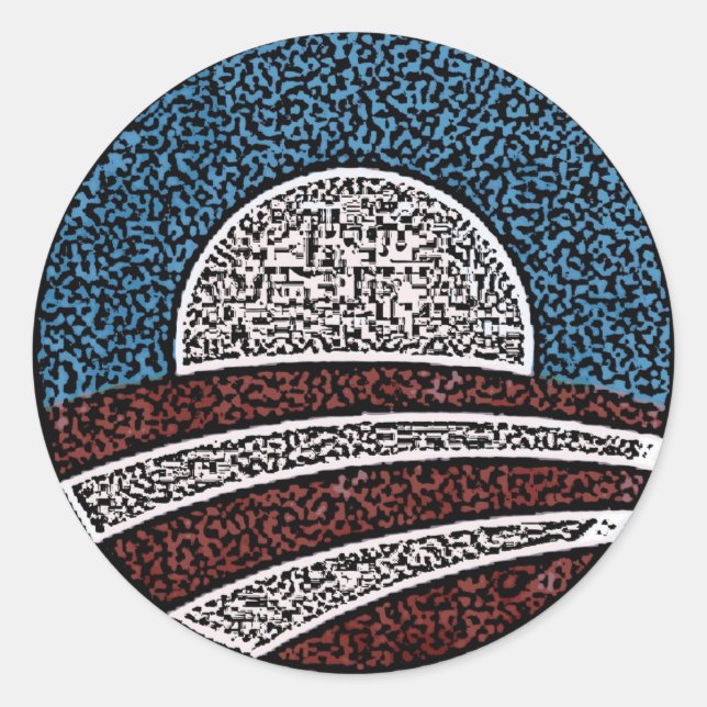 Obama Circle Runt Klistermärke (Framsida)
