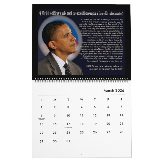Obama citerar kalendern 2016 kalender (Mar 2026)