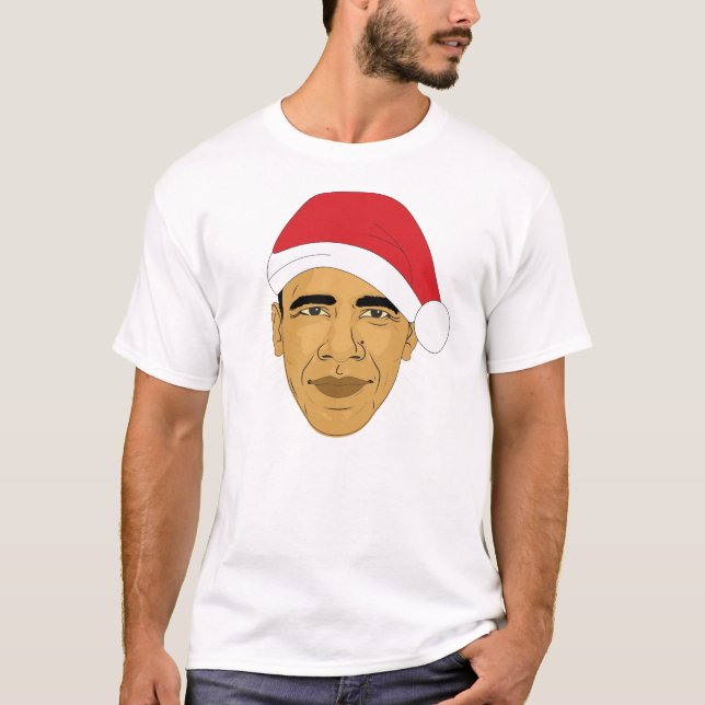 Obama Claus Barack Obama julutslagsplats Tee Shirt (Framsida)