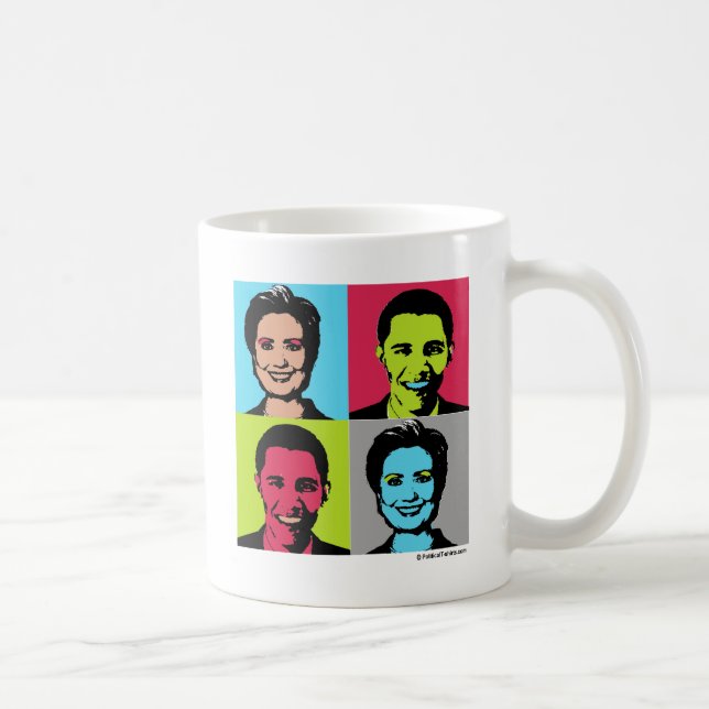 Obama Clinton Warhol.png Kaffemugg (Höger)