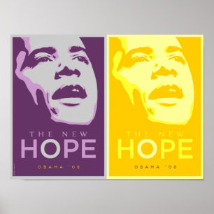 Obama de nya hopplilorna & den guld- affischen poster