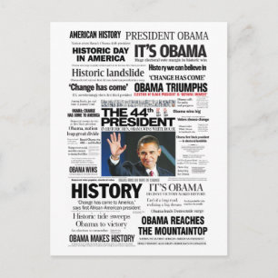 Obama: Den 44th presidentrubrikcollagen Vykort