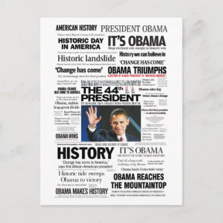 Obama: Den 44th presidentrubrikcollagen Vykort