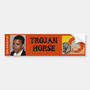 Obama den Trojan hästen Bildekal