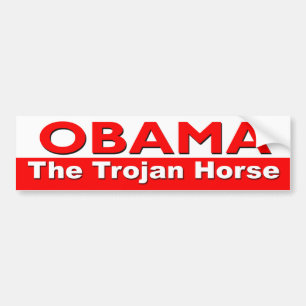 Obama den Trojan hästen Bildekal