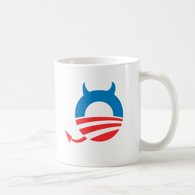 Obama Djävul blå - Copy.png Kaffemugg (Höger)