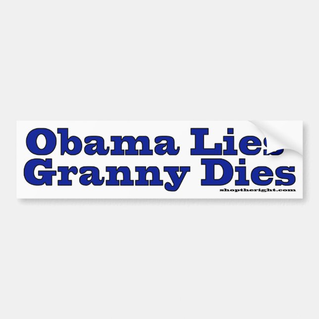 Obama dör den liggra grannyen bildekal (Framsidan)