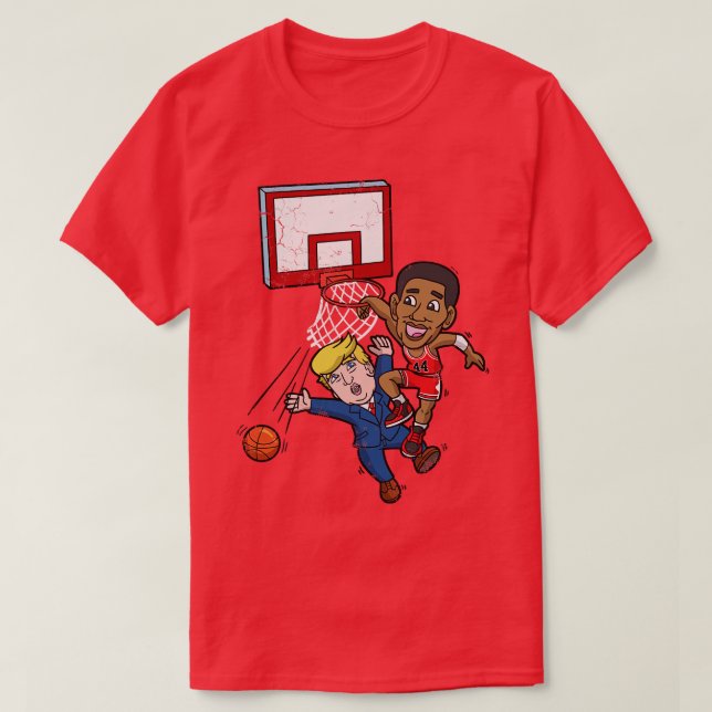 Obama Dunks On Trump T Shirt (Design framsida)
