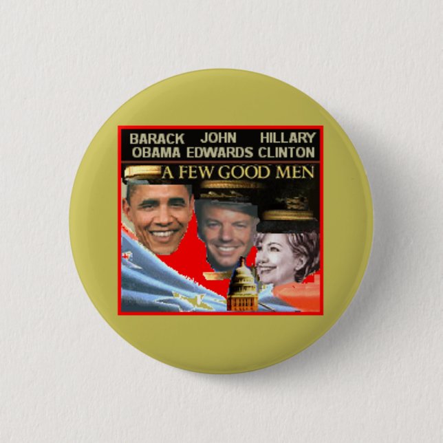 Obama Edwards Hillary knäppas Knapp (Framsida)