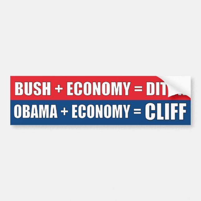 Obama + Ekonomi = KLIPPA Bildekal (Framsidan)