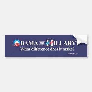 Obama eller Hillary - vilken skillnad den gör - Bildekal