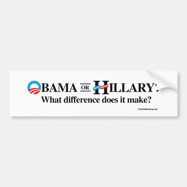Obama eller Hillary - vilken skillnad den gör - Bildekal (Framsidan)