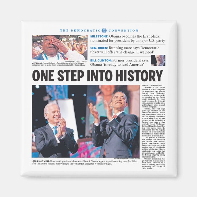 Obama: Ett steg in i historien Magnet (Framsidan)