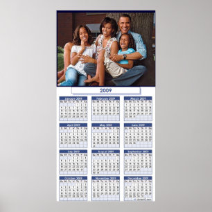 OBAMA FAMILJ KALENDER POSTER - Anpassad