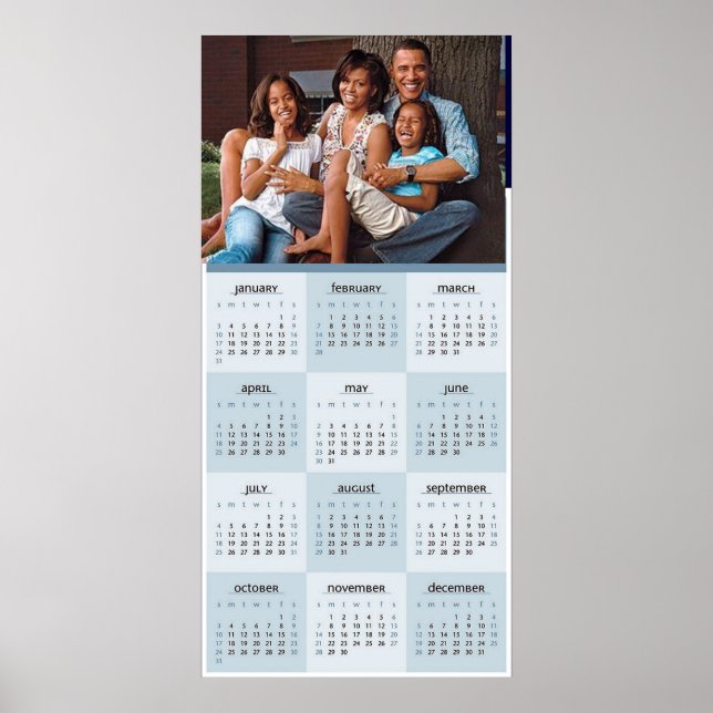 OBAMA FAMILY CALENDAR 2010 POSTER (Framsidan)