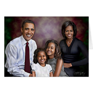 Obama Family Porträtt OBS Kort