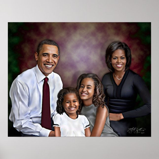 Obama Family Porträtt Poster (Framsidan)